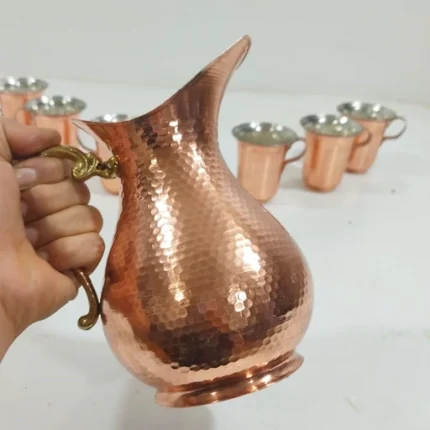 Copper pitcher and mug