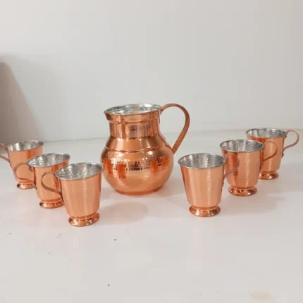 Copper pitcher and mug