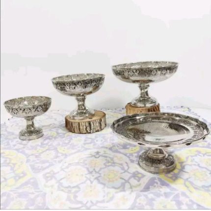 سرویس پذیرایی مسی 4 تیکه سیاه قلم ارسال رایگان
