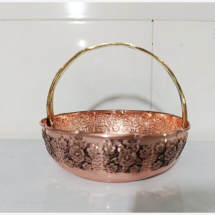 شکلات خوری مسی سبدی سیاه قلم نانو ارسال رایگان