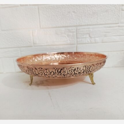 شیرینی خوری مسی زنجان گلبرگ قلم قطر 25 ارسال رایگان