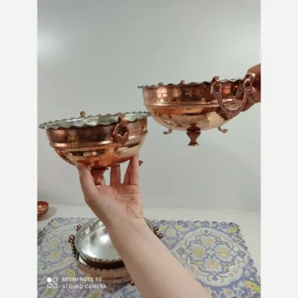 سرویس پذیرایی مسی3 تیکه داخل سفید نانو ارسال رایگان