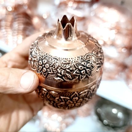 قندان مسی به شکل انار