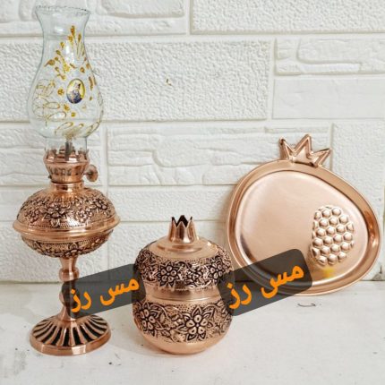 Copper sugar bowl and lamp